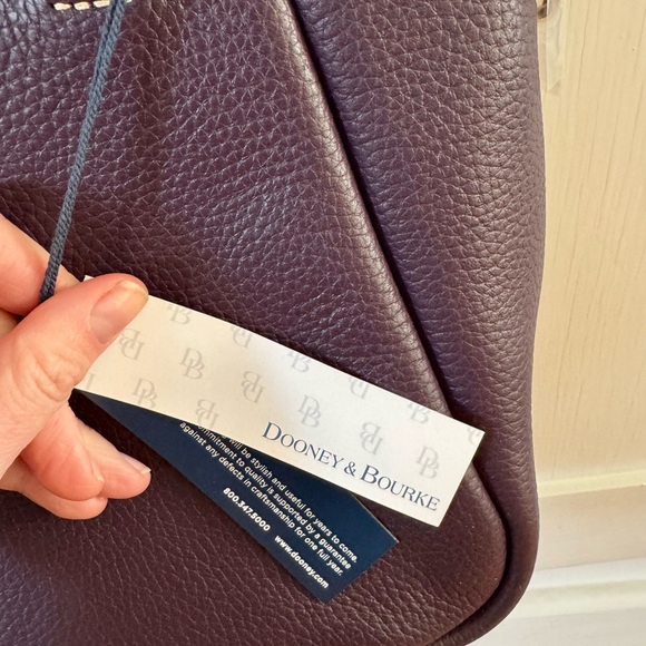 NWT Dooney & Bourke Small Zip Top Leather Bag - Purple Plum - Ships fast! - Picture 9 of 11